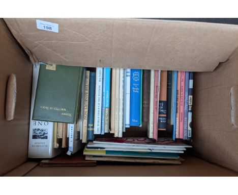 A box of collectable books to include titles such as; 'One Art' [Bishop], 'A Lan'Wart Loon' [Horne], 'The Banbury Nose' [Usti