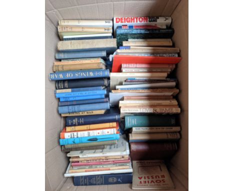 A box of collectors books to include titles such as; 'Army and Navy Drolleries', 'Official Naval Despatches', 'Deighton' [Gam