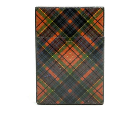 A late 19th Century Caledonia Tartan Ware calling card case, 10cm by 7cmCondition Report: Generally good overall with light w