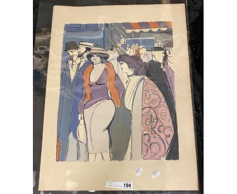 SCHEIWER ''PINK SHAWL'' SERIGRAPH - 60 X 46 CMS 