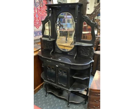 EBONISED MIRROR BACK CHIFFONIER 