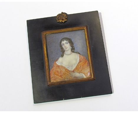 A 19th Century portrait miniature of Lady Elizabeth Bagot countess of Falmouth and Warset on ivory details verso (warping pre