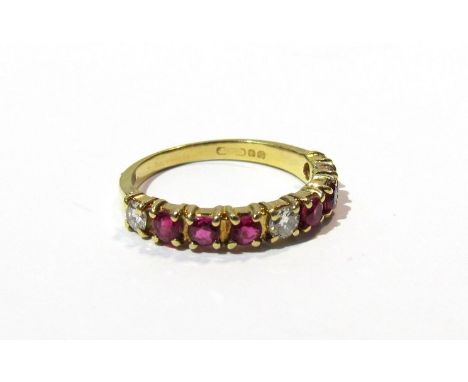 An 18ct gold ruby and diamond ring 