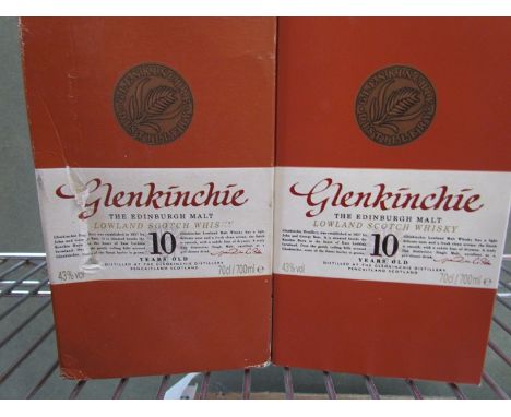 Glenkinchie 10yrs old Edinburgh Malt Lowland Scotch whisky, 700ml x 2, boxed  