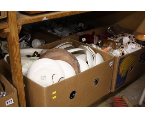 4 Boxes assorted including part Poole dinner service etc