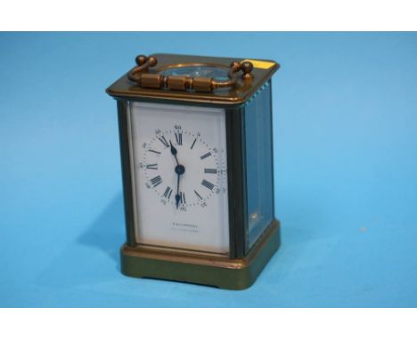 Brass carriage clock signed B.H Frampton Newcastle upon Tyne (A/F)
