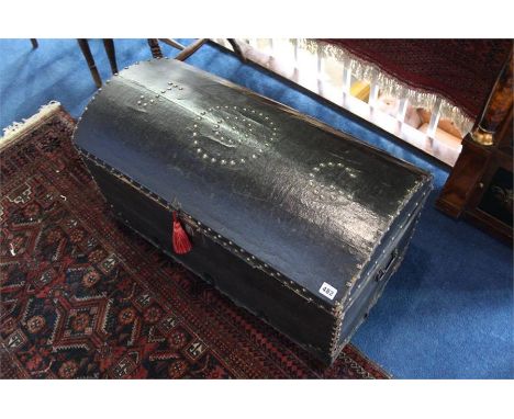 A late 19th Century domed top trunk