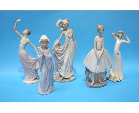 Five various Lladro and Nao figures