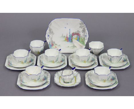 A Shelley china “Archway of Roses” twenty-three piece part tea service, part w.a.f.