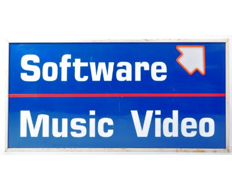 A retro vintage 20th Century advertising point of sale shop display music vinyl record store lightbox sign reading ' Software