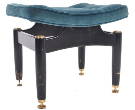 Gomme - G Plan - Librenza - A retro vintage mid 20th Century dressing table / desk stool having a rectangular blue button fab