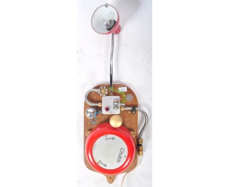 A 20th century steampunk style interior design adjustable gooseneck light. The conical shade on a steel gooseneck support, mo