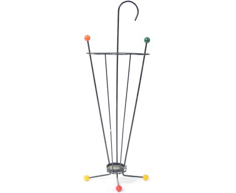 A fantastic mid 20th Century retro vintage&nbsp;sputnik wire worked stick stand in the form of an umbrella having multiple co