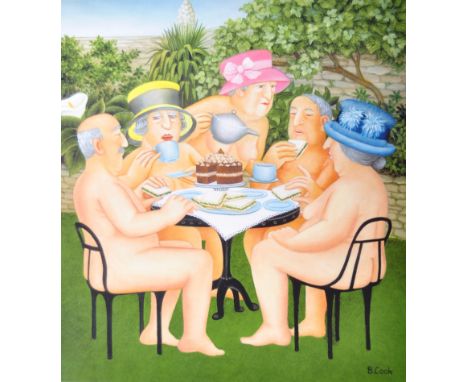 Beryl Cook ( British 20th Century ) - Alexander Gallery Publications Ltd - A good limited edition signed print entitled ' Tea