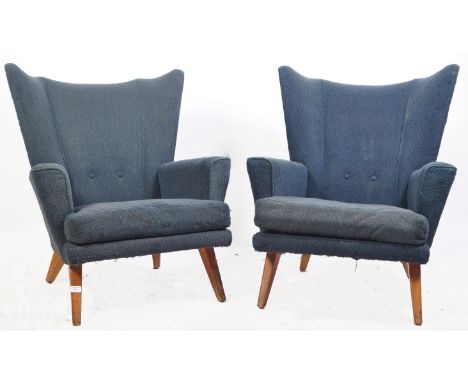 Brandon Range - G Plan - A good matching pair of retro vintage 1950's mid 20th Century wingback easy armchairs / fireside cha
