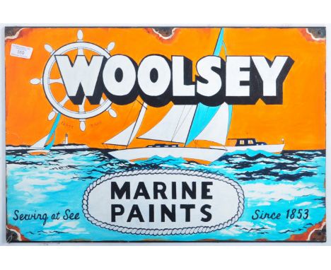 Woolsey Marine Print - a 20th century oil on board painting artist's impression of a traditional vintage advertising enamel s