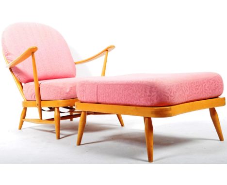Lucian Ercolani - Ercol - Model 203 &amp; Model 205 - A 1970's retro beech and elm easy / lounge chair / armchair chair havin