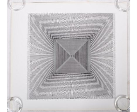 After Ludwig Wilding&nbsp;(1927-2010) - Title Zero - an original German lithograph line print. White, with black lines in var