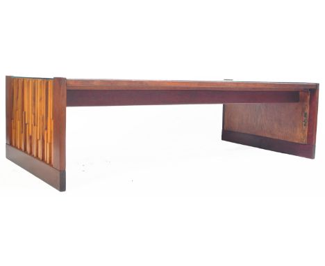 Percival Lafer - A superb retro vintage mid 20th Century 1960's Brazilian bruitalist hardwood coffee center table. The table 