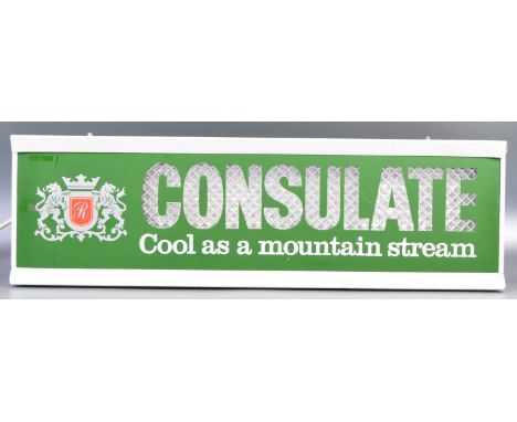 Consulate Cigarettes - An&nbsp;original 20th Century retro vintage point of sale shop display advertising light box for Consu