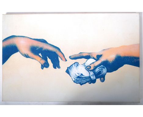 Pest Control - A&nbsp;graffiti / street artist urban print art on canvas painting in the manner of Banksy depicting the iconi