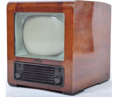 Bush Television - Type TV24 - A vintage 20th Century 1940's walnut veneered cased Bush Radio Television Receiver of simple sw
