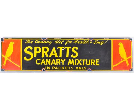 Spratts Canary Mixture - a 20th century oil on board painting artist's impression of a traditional vintage petshop advertisin