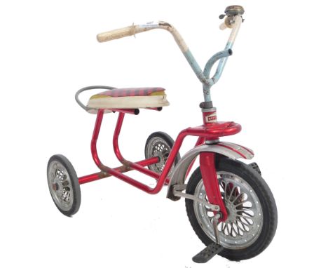 Kettler - A retro vintage 20th Century German childs bicycle tricycle having rubber handlebar grips with red painted frame an