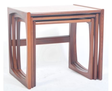 Victor B. Wilkins - G Plan - Quadrille - A 1970's retro vintage teak wood graduating nest of tables. The tables having angula