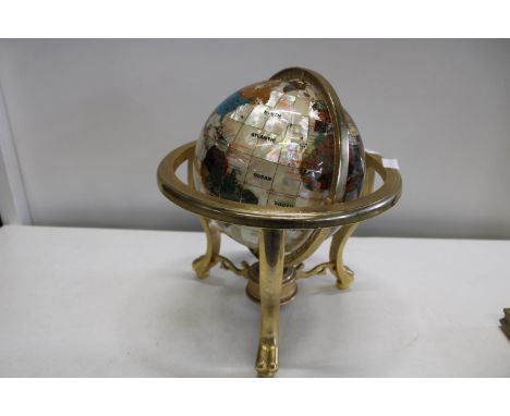 A collectable Gem stone globe - 37cm tall 