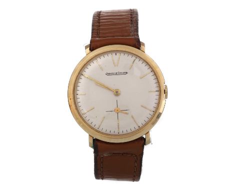 JAEGER LE COULTRE  MANUAL WIND WRIST WATCH,  the round dial with baton hour markers, 32mm case, the case unmarked, on a gener