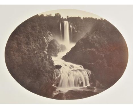 *Macpherson (Robert, 1811-1872). Falls of Terni, Rome, circa 1856,  oval albumen print, 275 x 375mm, numbered 139 in pencil w