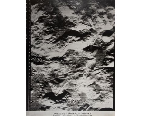 *The Monarch of the Moon. A group of 8 mammoth vintage gelatin silver print photographs of Lunar Orbiter V Photographs of the