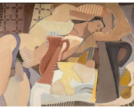 *McCarthy (Cornelius, 1935-2009). Mick Jones Resting, 1995, gouache on paper, showing a reclining male nude, signed and dated