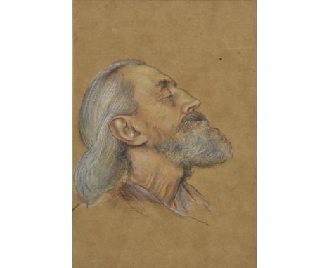 *De Morgan (Evelyn, 1855-1919). Preparatory study of a male head, for Saint Christina Giving her Father's Jewels to the Poor,