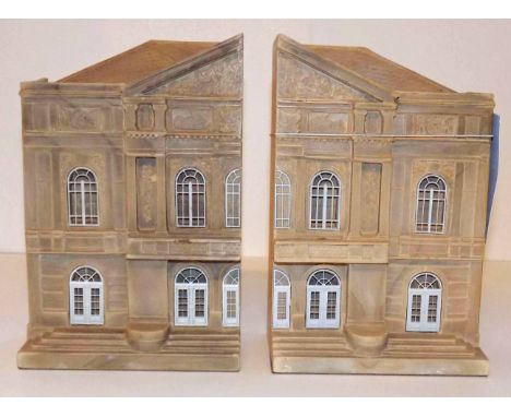 *Richards (Timothy). A pair of plaster bookends modelled as Baden Baden theatre & Opera House,  with label to rear 'Timothy R