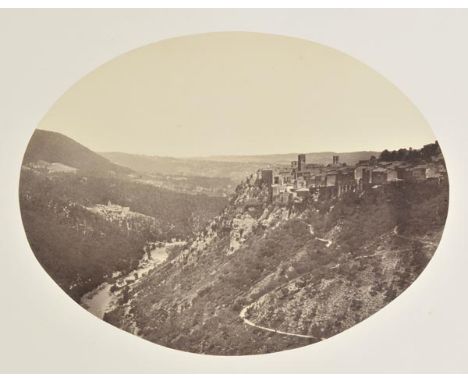 *Macpherson (Robert, 1811-1872). View of the Valley and Town of Narni, circa 1856,  oval albumen print, 245 x 325mm, together