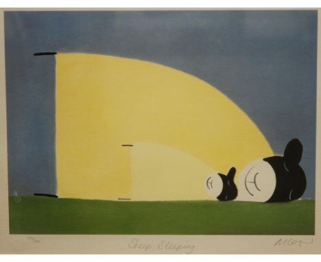 MACKENZIE THORPE (B.1956) - 'Sleeping Sheep', lithograph, signed in pencil, numbered 476 from an edition of 850, with Washing