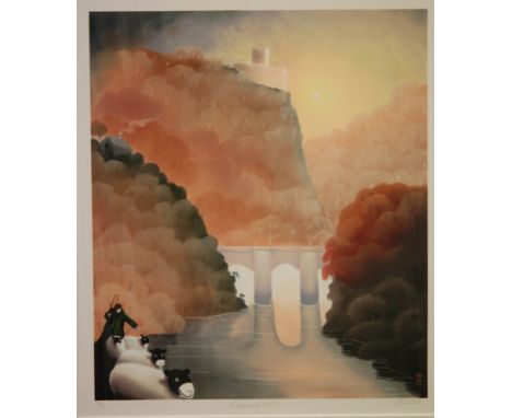 MACKENZIE THORPE (B.1956) - 'Walking with Daisy', lithograph, signed in pencil, numbered 242 from an edition of 750, unframed