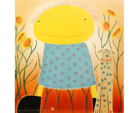 MACKENZIE THORPE (B.1956) - 'The Secret Garden', lithograph, signed in pencil, numbered 309 from an edition of 395, framed, 6