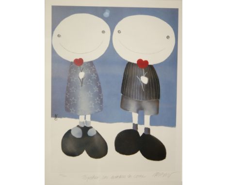 MACKENZIE THORPE (B.1956) - 'The Love of my Life', lithograph, signed in pencil, bears 'Washington Green Certificate of Authe