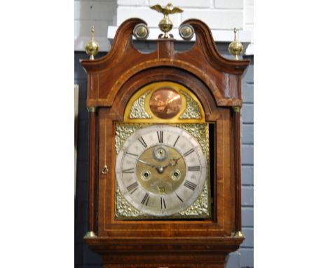 An oak and mahogany longcase clock with various alterations, with silvered chapter ring bearing signature for Thomas Deykin, 