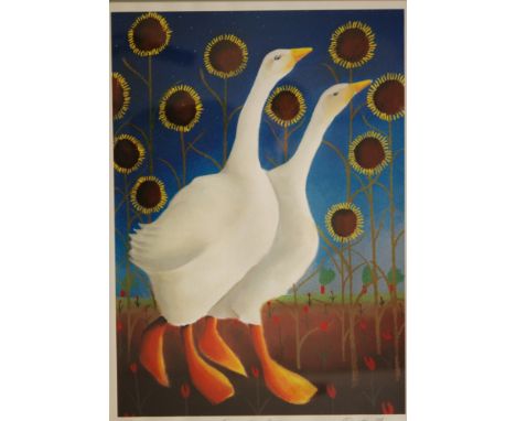 MACKENZIE THORPE (B.1956) - 'Out Together', lithograph, signed in pencil, numbered 115 from an edition of 275, framed, 58cm x