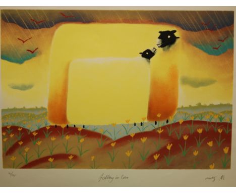 MACKENZIE THORPE (B.1956) - 'Falling in Love', lithograph, signed in pencil, with a Washington Green Certificate of Authentic