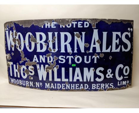 BREWERIANA INTEREST: Rare Williams, Wooburn Green brewery advertising enamel sign, 60" x 30" 