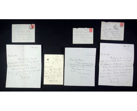 John Galsworthy (1867-1933), novelist and playwright, Nobel prize winner for literature 1932, handwritten letters dated 1911 