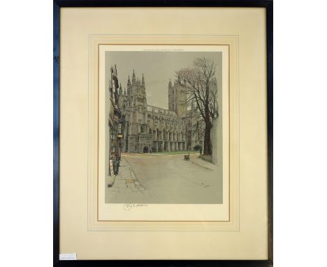 Cecil Aldin (1870-1935), Bath Abbey, Winchester, Canterbury, and Exeter Cathedrals, from the series of Cathedrals and Abbey C