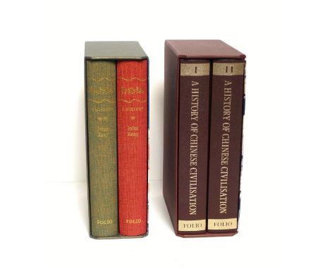 Keay. John, India: A History, vols. I &amp; II, pub. The Folio Society, London, 2003, gilt cloth, 25.3 x 18cm, in outer card 