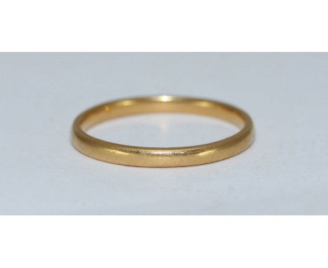 A 22ct gold wedding ring, ring size 'Q,' 2.54grms