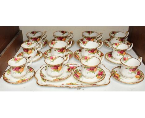 SECTIONS 1 + 2. A 75 piece Royal Albert 'Old Country Roses' pattern tea, coffee and dinner service, comprising of a teapot, a